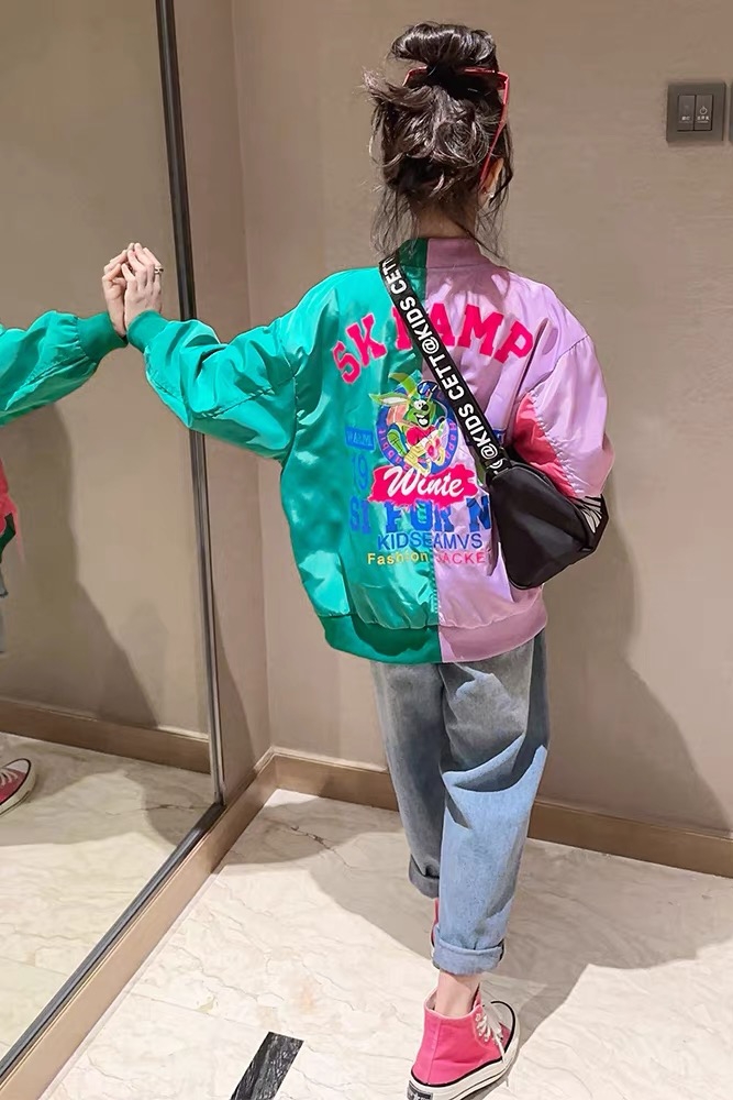 Girl's Coat Spring and Autumn 2023 New Arrival Girl's Fashionable Western Style Mid-Big Children's Jacket Top Children's Spring Fashion