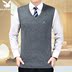Mùa thu và mùa đông cashmere vest nam trung niên của nam giới len áo len vest V-Cổ vest trong người già dày áo len Dệt kim Vest