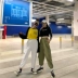 Phiên bản Hàn Quốc của hiphop overalls nữ Harajuku bf gió nam và nữ lỏng lẻo túi sinh viên harem quần chùm thủy triều thoi trang nữ Quần Harem