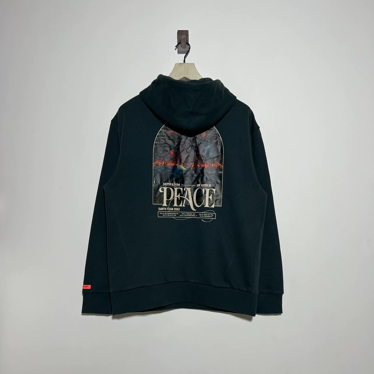 [S.L] SCOTCH & SODA новая 169194 мужской плюшевый бархатный принтовый худи с капюшоном