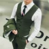 Bộ vest vest nam kiểu Anh phù hợp với phiên bản Hàn Quốc của nhà tạo mẫu tóc Slim màu rắn vest vest hai mảnh phù hợp với trang phục cưới chú rể - Dệt kim Vest
