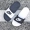Dép thể thao Nike BENASSI bãi biển bột trắng khâu chữ laser đen trắng logo 343881