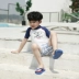 Trẻ em Hàn Quốc đồ bơi nam đồ bơi thiết lập chia trong cậu bé lớn cá mập con kem chống nắng nhanh chóng làm khô bơi bé