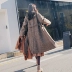 Chennai Coco eo eo coat nữ phần dài Hàn Quốc phiên bản 2018 mới dày kẻ sọc chic áo khoác nữ mùa đông áo khoác choàng nữ Accentuated eo áo