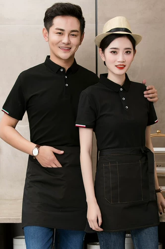 Летняя черная хлопковая футболка polo для работы подходит для мужчин и женщин, делается под заказ