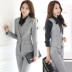 XL phụ nữ vest phù hợp với phụ nữ ăn mặc phỏng vấn overalls khách sạn lễ tân vest đồng phục ngân hàng - Bộ đồ