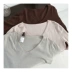 Tinh khiết giả cashmere cổ chữ V mùa thu lỏng mỏng phần mỏng màu nền nhẹ nhàng bên trong thiết lập chạm đáy áo thun đan