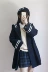 Mùa thu mới của phụ nữ Nhật Bản gió dài phần cổ áo hải quân lỏng lẻo áo len mỏng gió hoang dã