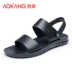 Giày nam Aokang mùa hè dép mới cho nam Phiên bản Hàn Quốc của giày da đi biển xu hướng hở mũi - Sandal Sandal