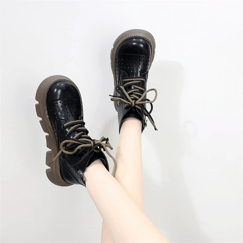 Martens, белые тонкие дышащие туфли для кожаной обуви, высокие короткие сапоги на платформе, коллекция 2023, из натуральной кожи, большой размер