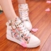 Mùa xuân giày vải cao giày đơn giày của phụ nữ tăng sinh viên giày thường cao đẳng gió Hàn Quốc phiên bản của giày phẳng hoang dã