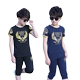 Quần áo trẻ em cậu bé mùa hè 2018 trẻ em mới ngắn tay t- shirt bông phù hợp với cậu bé thể thao giản dị hai mảnh Phù hợp với trẻ em