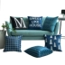 Bắc Âu và Mỹ phong cách mô hình trang trí phòng thiết kế sofa gối Địa Trung Hải đệm giường bằng màu đen và trắng sọc hình học màu xanh lá cây
