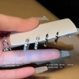 Комплект, небольшие дизайнерские серьги, 4 предмета, в западном стиле, популярно в интернете, изысканный стиль