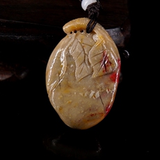 Украшения на шею 昌化鸡血石 挂件吊坠毛衣链【寿桃】大红袍 天然保真。