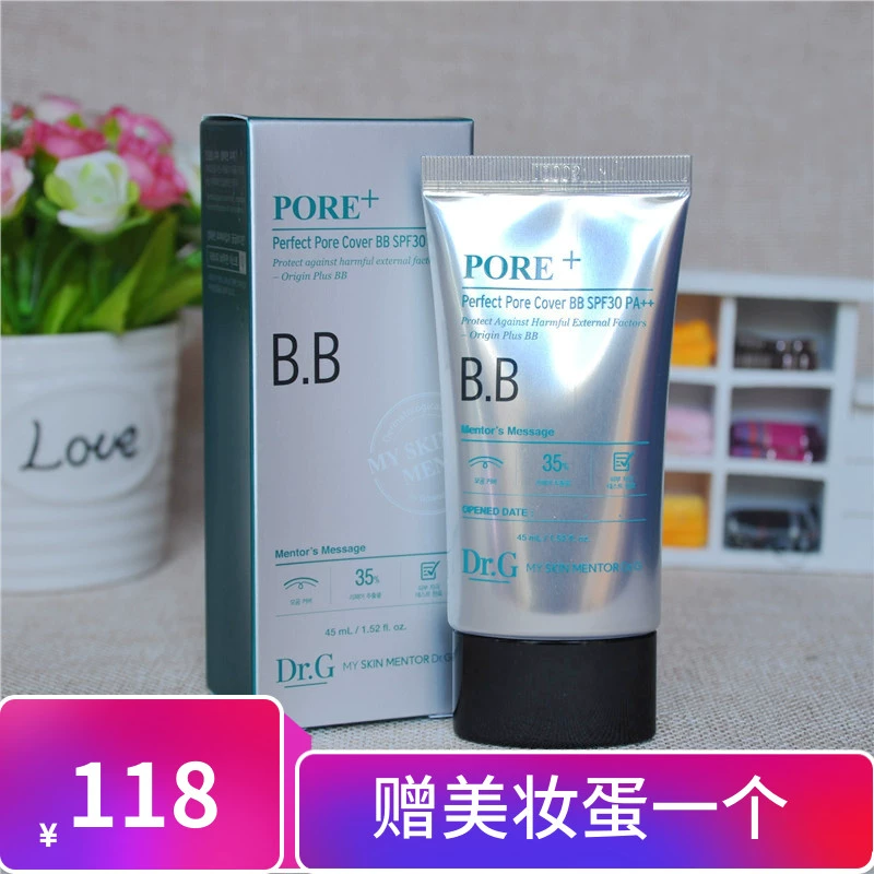 Hàn Quốc Dr.G Pore Tender BB Cream Kem che khuyết điểm cho nữ Cách ly Chống nắng Kiểm soát dầu Dưỡng ẩm Làm sáng da tông màu da drg Liquid Foundation - Kem BB