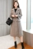 Áo thu đông 2018 mới cho nữ áo gió dài Hepburn áo khoác len mỏng màu rắn Áo khoác mỏng Nizi - Trung bình và dài Coat