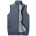 Mùa thu và mùa đông nam len nhung vest chất béo cardigan cộng với nhung ấm trung niên của nam giới dệt kim vest vest nam vest công sở nam Dệt kim Vest