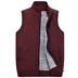 Mùa thu và mùa đông nam len nhung vest chất béo cardigan cộng với nhung ấm trung niên của nam giới dệt kim vest vest nam vest công sở nam Dệt kim Vest