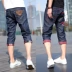 Mùa hè quần short denim thủy triều của nam giới nửa bảy jeans phần mỏng 7 quần nam năm quần của nam giới 2017 ống túm