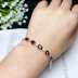 Bong bóng vòng đeo tay garnet tự nhiên nữ S925 sterling bạc đơn vòng tròn đơn giản không gây dị ứng đá phụ nữ thời trang Nhật Bản và Hàn Quốc - Vòng đeo tay Clasp vòng gỗ Vòng đeo tay Clasp