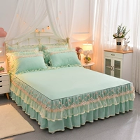 Phiên bản tiếng Hàn của công chúa váy ngủ bằng vải ren giường đơn mảnh Simmons nệm nệm trượt giường trải giường 1,8m - Váy Petti giường váy
