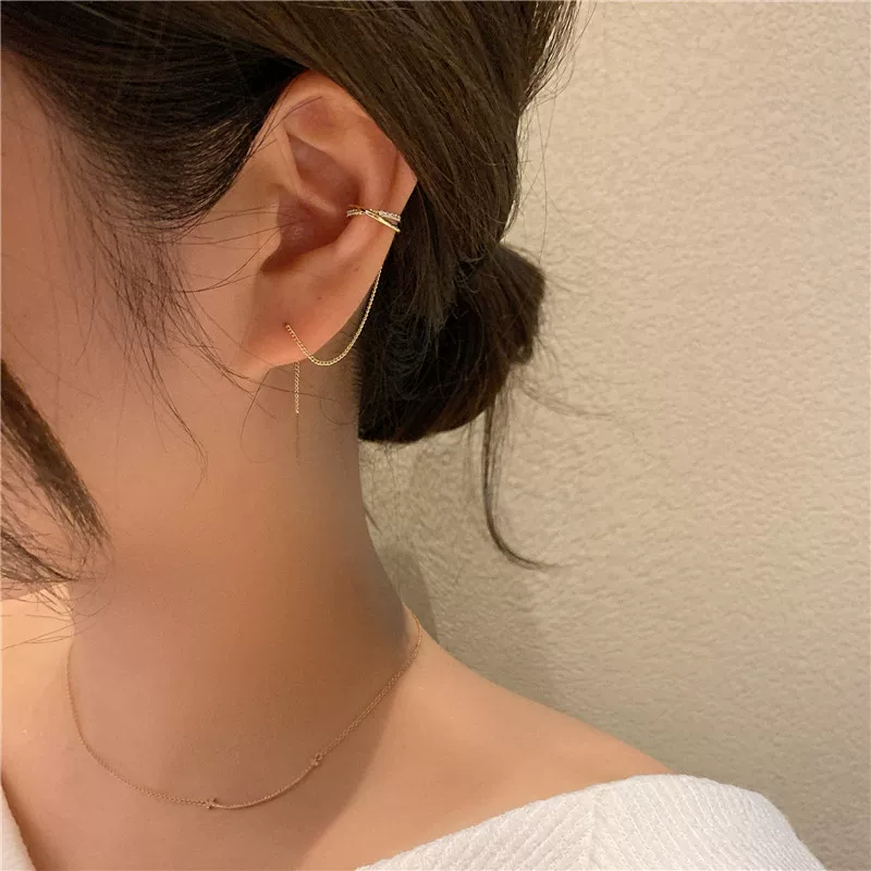 Small earrings, ear clips, silver 925 sample, simple and elegant design