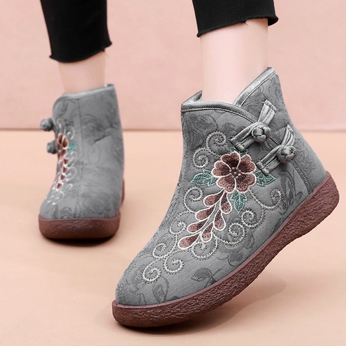 Утепленные удерживающие тепло этнические слипоны, обувь, нескользящие туфли, сапоги для матери, этнический стиль, мягкая подошва