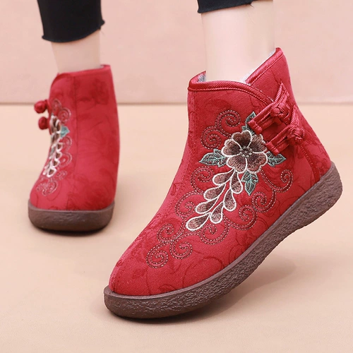 Утепленные удерживающие тепло этнические слипоны, обувь, нескользящие туфли, сапоги для матери, этнический стиль, мягкая подошва