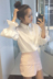 2018 mùa thu mới cao đẳng gió phun tay áo dài tay áo trắng Hàn Quốc phiên bản của lỏng hoang dã áo sơ mi nữ sinh viên triều áo sơ mi trắng nữ công sở Áo sơ mi dài tay