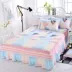 Giường ngủ da báo giường ngủ giường tầng chăn bìa lãng mạn đơn mảnh giường màu xanh đám cưới Hàn Quốc nệm đặt màu tím - Váy Petti Váy Petti