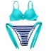 2019 mới sọc xuyên màu gợi cảm xuyên thấu tập hợp nhiều bộ bikini bikini màu nóng bỏng mùa xuân - Bikinis đồ bơi nữ cao cấp Bikinis