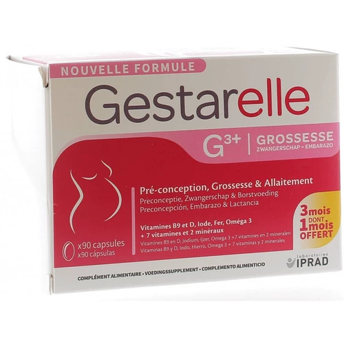 30 -дневная Франция Gestarelle G3 беременная материнская витамин беременность и витамин содержит 90 капсул фолиевой кислоты DHA в течение трех месяцев