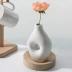 Bắc Âu tối giản bình gốm trắng chậu hoa thiết kế rỗng trang trí mềm mại phòng khách hiên nhà mô phỏng cắm hoa bình hoa bàn tay phật Vase / Bồn hoa & Kệ