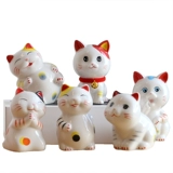 Качающиеся керамика кошка, мини -кошка, маленькие украшения домашние украшения, творческая милая спальня Девочка для девочек