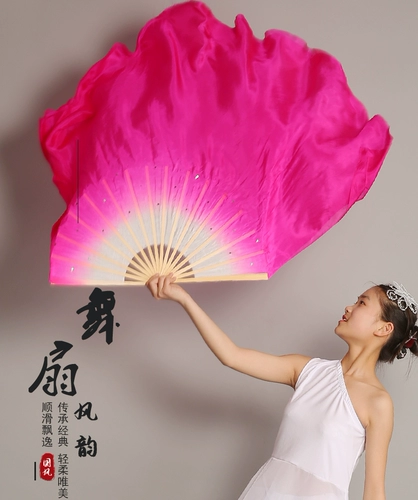 Fanuine Real Silk Fan Dance Fan Fan Fan Fan Fan Pended Fan Fan Fan Fan Fan Fan Fan Fan Fan Fan Silk Doubleded Gradient