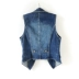 Của phụ nữ Mùa Xuân và Mùa Thu Hàn Quốc Slim phù hợp với cổ áo ngắn không tay denim vest vest jacket vest jacket mùa hè