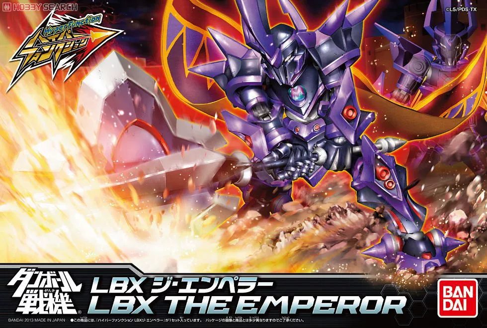 Импортированный собранный модельный набор Bandai Carton Fighter LBX EMPEROR Темный Император со скелетом версией