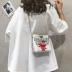 Phim hoạt hình túi nhỏ túi nữ mới 2019 dễ thương graffiti giản dị điện thoại di động túi cá tính chuỗi vai Messenger túi thủy triều - Túi điện thoại