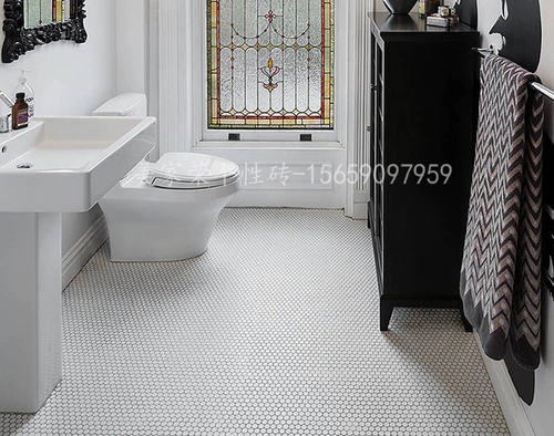 Новый продукт Продвижение керамическое кружок Черно -белая мозаика кухня анти -скользящая наклейка на стены ванной