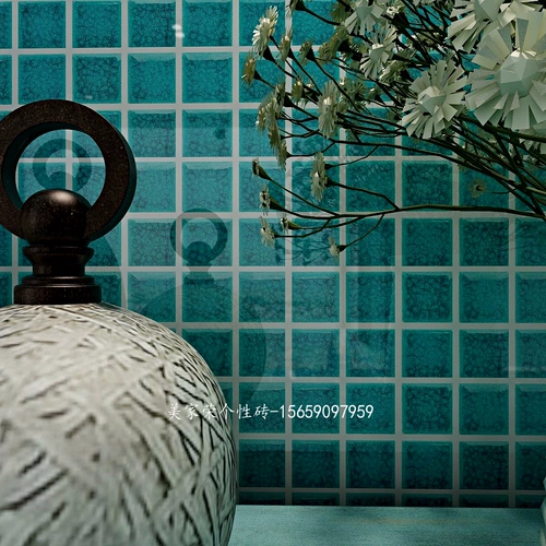 Продвижение с двойной ледяной трещиной керамическая мозаичная глазурь Blue Peacock Green Kitchen Want Want стена наклейка крыльца фоновая стена
