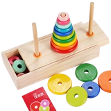 Деревянная ханойская башня для младенца, дженга, конструктор, игрушка, раннее развитие, 1-2-3-4-5 лет