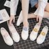 Hàn quốc phiên bản của hoang dã giày trắng nữ 2018 mùa hè mới in giày vải sinh viên mùa xuân Harajuku ulzzang giày Plimsolls