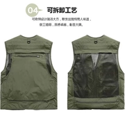 Mùa xuân và mùa hè ngoài trời vest nam mỏng nhiều túi chụp ảnh phóng viên tùy chỉnh logo câu cá vest vest - Áo thể thao