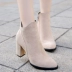 Booties nữ mùa xuân và mùa thu và mùa đông dày với giày bốt Martin phong cách Anh giày da cao cổ nữ Giày ống