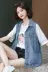 2020 Mùa hè Quần áo nữ mới Red Bull Denim Vest Trang phục nữ Hàn Quốc và Hàn Quốc Áo khoác vest không tay - Áo vest