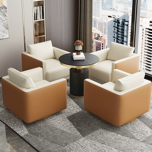 Светлый роскошный диван председатель VIP -приемной диван диван -стул Конференц -зал.