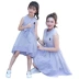 2018 mới thời trang Hàn Quốc phiên bản của gia đình nạp mùa hè ăn mặc nữ sọc dọc cherry thêu không tay cô gái ăn mặc