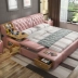 Phong cách châu Âu giường đôi 2m 2.2 giường ngủ giường da kết hôn master bedroom phòng ngủ tối giản hiện đại giường tatami đa chức năng - Giường