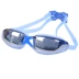 Kính bơi chống nước thoải mái và chống sương mù HD khung lớn unisex không nhấp nháy mạ điện phẳng kính cận thị - Goggles Goggles